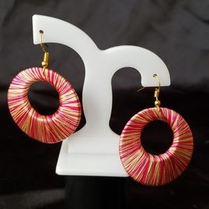 Pink Thread Earrings